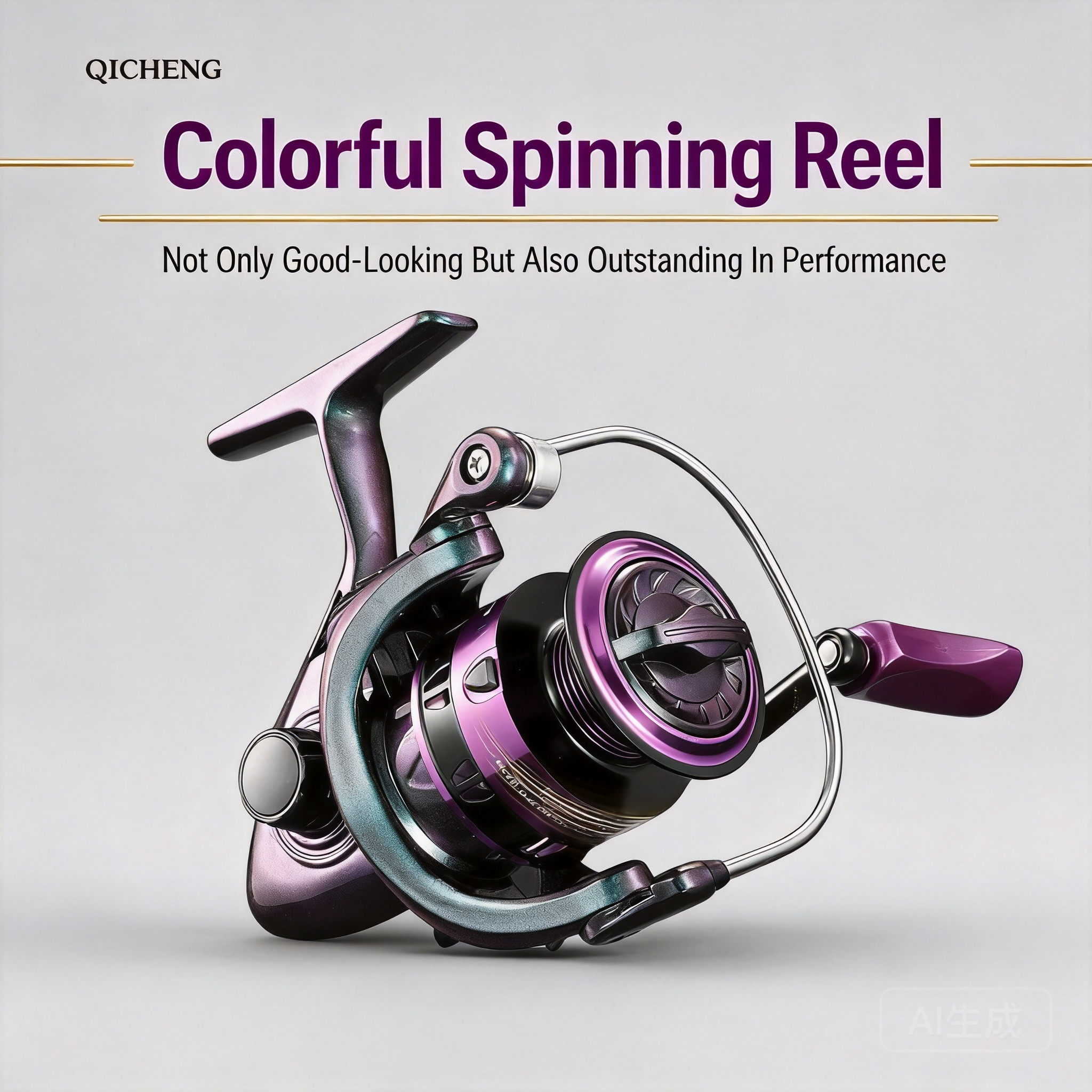 Ice Fishing Reel - Renkli Mor Döner Balıkçılık Makarası Uzun