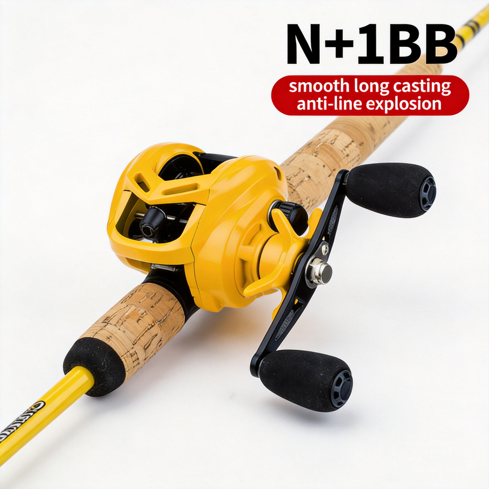 Ice Fishing Reel - Sarı N+1 Bb Baitcasting Makarası, Geri